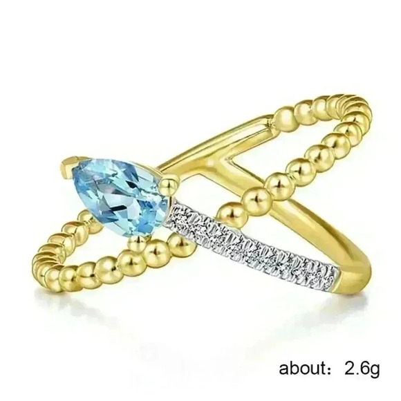 💎Unique Asymmetric Design 10k Gold Ring Plain Ring, GPMB1505 - Picture 5 of 5